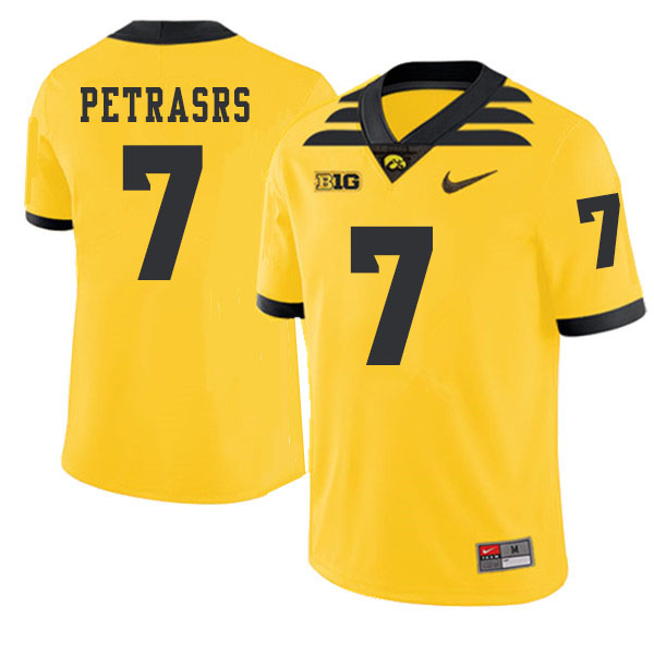 2019 Men #7 Spencer Petrasrs Iowa Hawkeyes College Football Alternate Jerseys Sale-Gold - Click Image to Close
